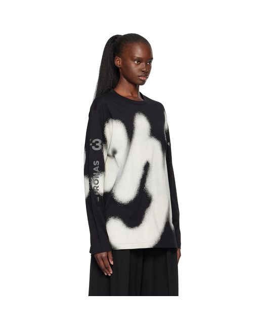 Y-3 Black Mercedes-Amg F1 Edition Graphic Long Sleeve T-Shirt