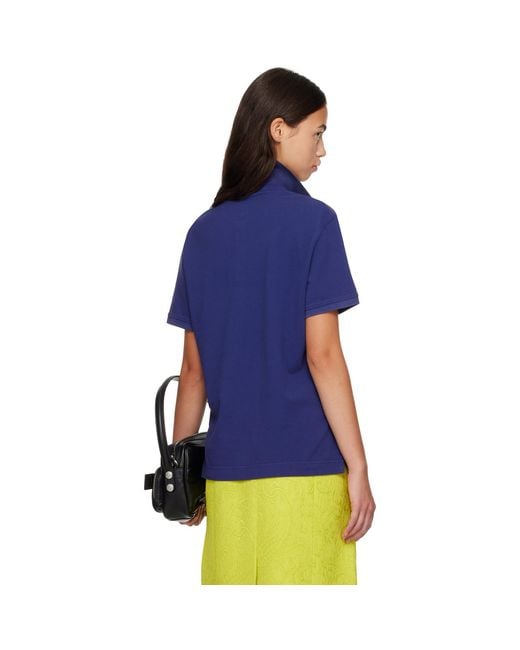 Acne Blue Embroidered-Logo Polo
