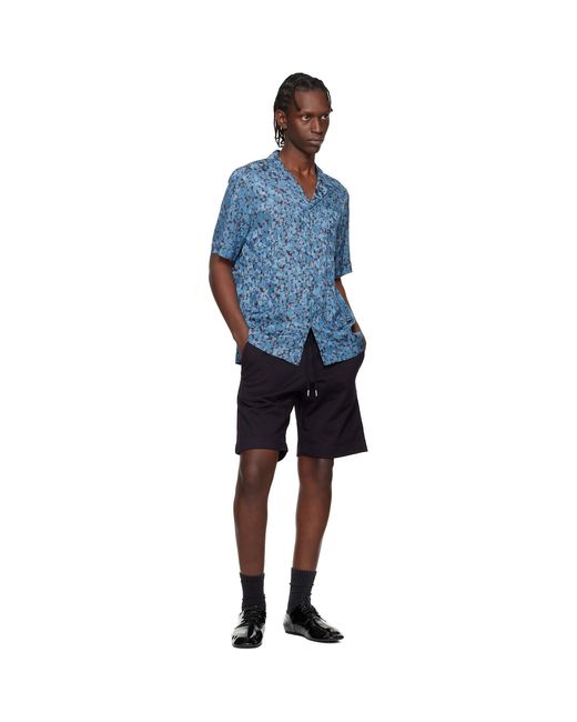 Dries Van Noten Blue Drawstring Shorts for men