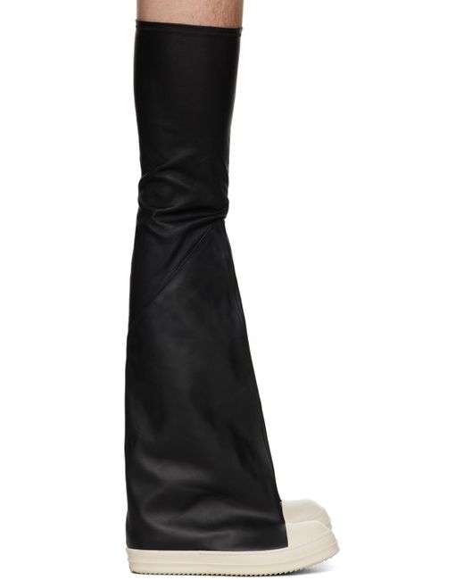 Rick Owens Black Flared Thigh High Sneakers for men
