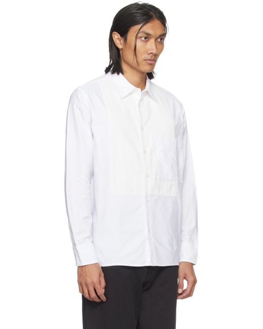 Universal Works White Bib Front Shirt for men