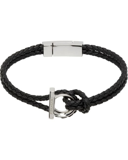 Ferragamo Black Gancini Bracelet for men