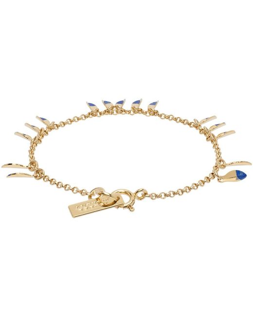 Isabel Marant Black Gold & Blue Shiny Leaf Bracelet