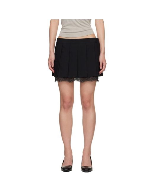 Acne Black Pleated Miniskirt