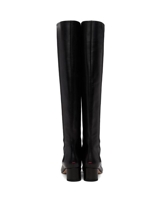 Aeyde Black Willa Leather Over-Knee Boots