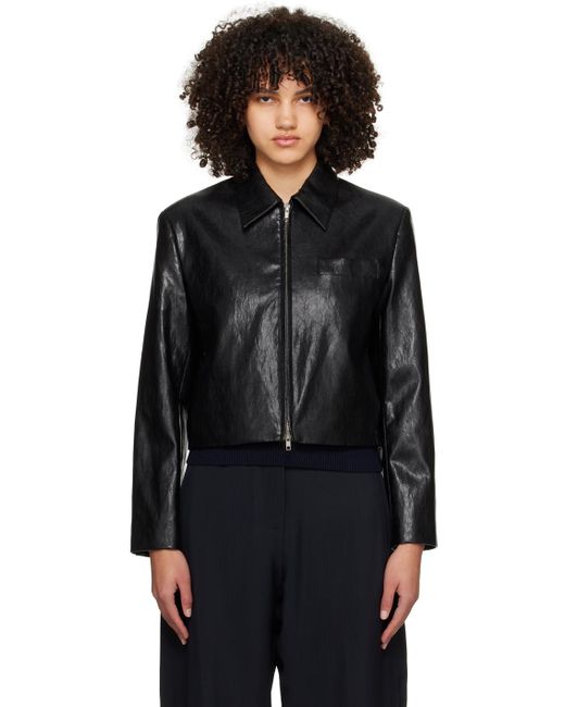 DUNST Black Colla Faux-leather Jacket