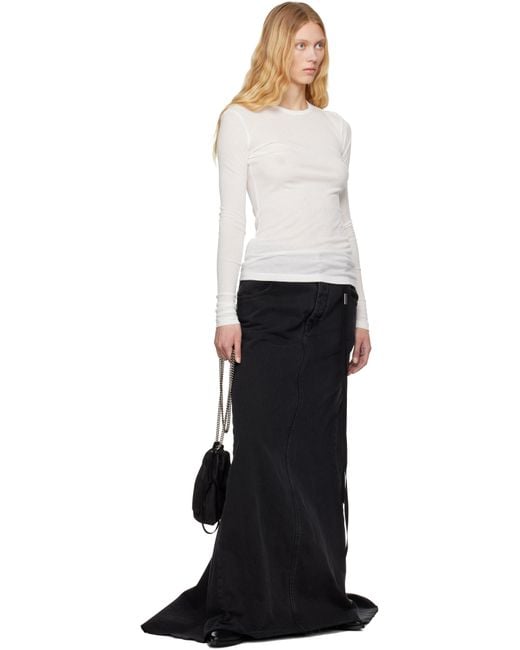 Ann Demeulemeester ブラック Goele Comfort ファイブポケット マキシスカート Black
