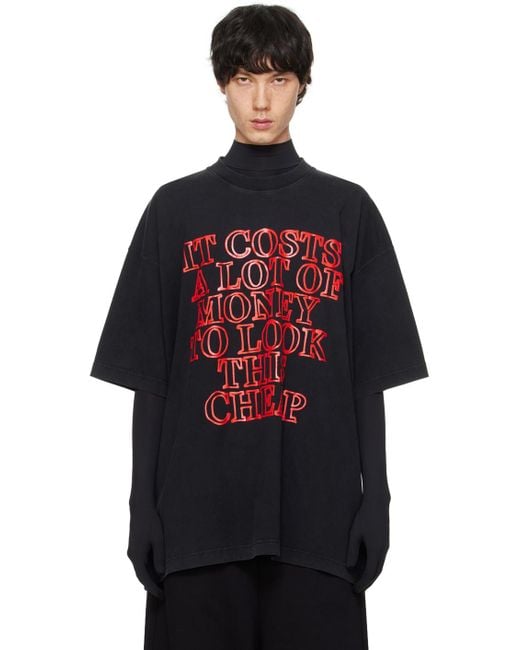 Vetements Red Black Very Expensive T-shirt for men