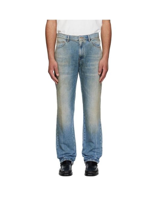 MM6 by Maison Margiela Blue Faded Jeans for men