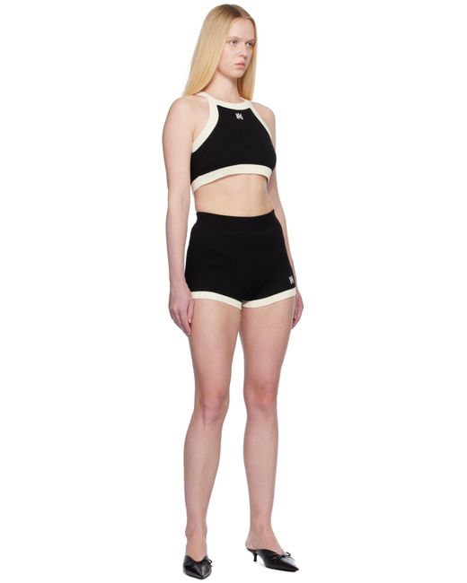 Débardeur Écourté Noir Et Blanc Cassé À Monogramme Amiri en coloris Black