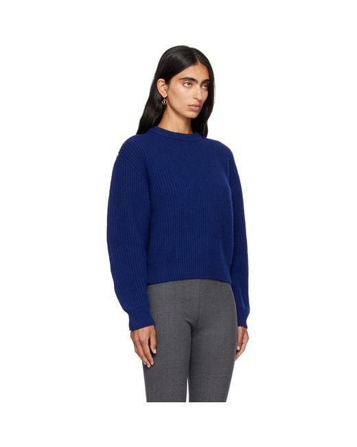 Jil Sander Blue Wool Crew-Neck Sweater