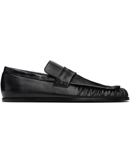 Jil Sander Black Square Toe Loafers
