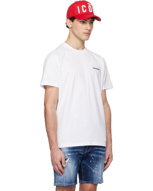 メンズ DSquared² ホワイト Ceresio Map Cool Fit Tシャツ White
