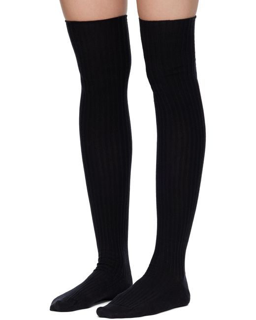 Ensemble De Deux Paires De Bas-Cuissardes Noirs Et Gris Baserange en coloris Black