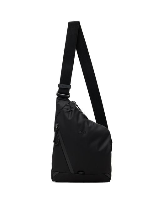 Boss Black Canvas Messenger Bag for men