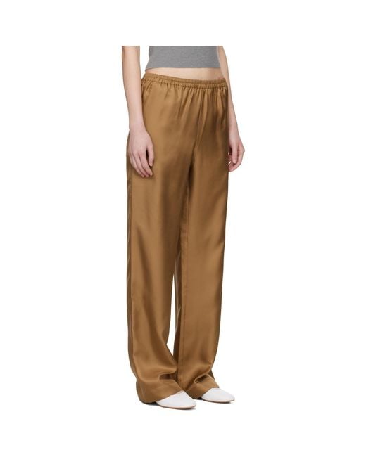 Loulou de Saison Brown Alera Lds Silk Twill Trousers