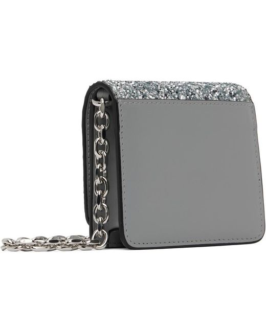 Maison Margiela Black Micro Glitter Chain Wallet Bag