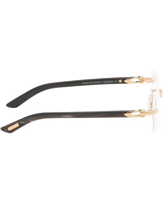 Cartier Black Elongated 'C De Glasses for men
