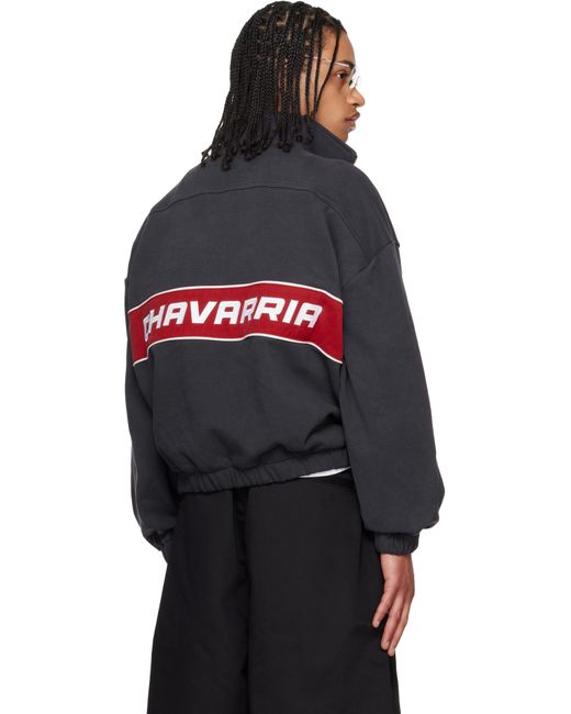 メンズ Willy Chavarria ブラック 'America' ハーフジップ スウェットシャツ Black