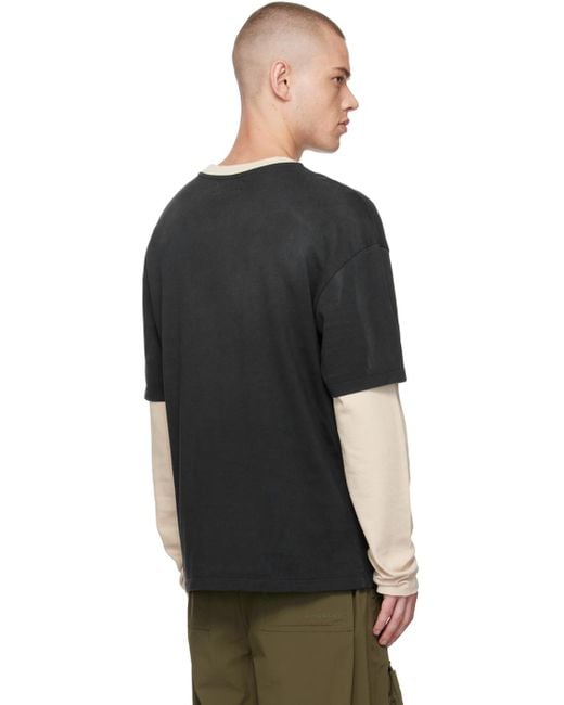 【関税込み】AMIRI ブラック&オフホワイト Vintage Tシャツ メンズ Amiri ブラック&オフホワイト Vintage Tシャツ ブラック