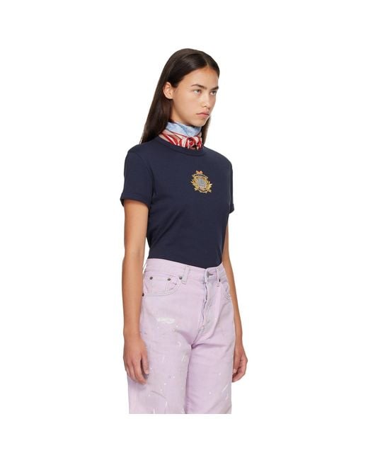 Acne Blue Crest Logo T-Shirt