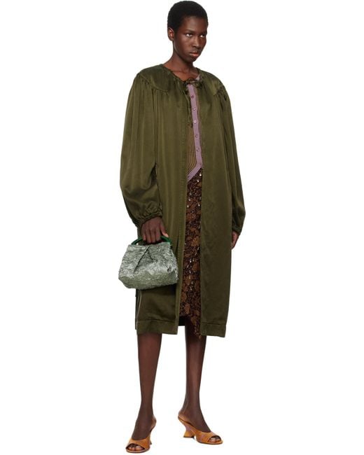 【Dries Van Noten】グリーン スモール Folded Crushed バッグ Dries Van Noten グリーン スモール Folded Crushed バッグ