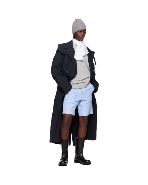 Dries Van Noten Blue Cotton Shorts for men