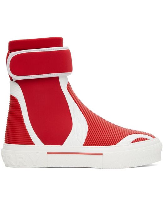 Burberry Rubber Sub High-top Sneakers in Red for Men - Lyst