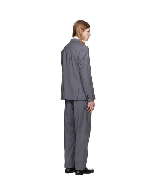 Paul Smith Blue 'The Soho' Tailored-Fit Pinstripe Wool Suit for men
