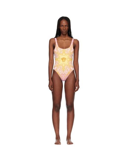 Versace Black Printed One-Piece Swimsuit