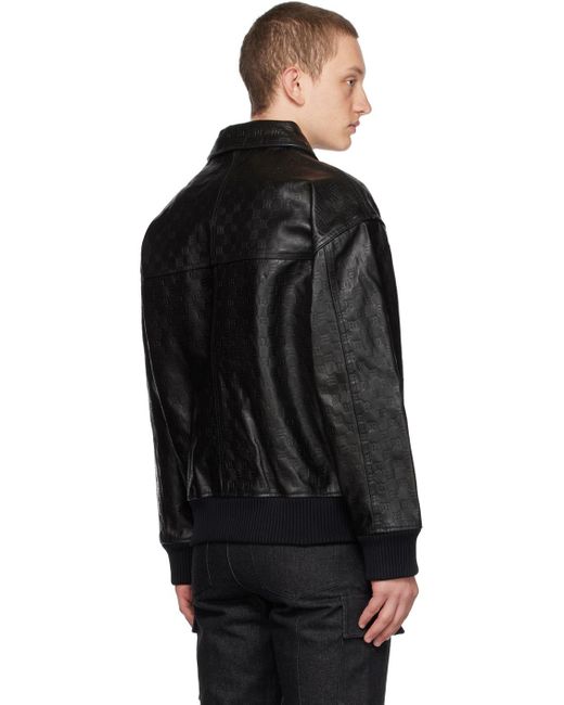 Misbhv Monogram Embossed Bandit Leather Jacket Black - Mens - Bomber Jackets  MISBHV