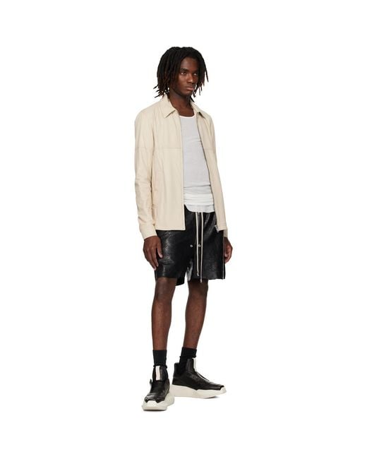 Rick Owens Black Temple Brad Leather Jacket for men