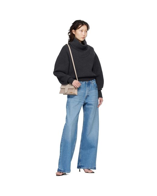 Jacquemus Black Taupe Les Classiques 'The Large Bambino' Bag