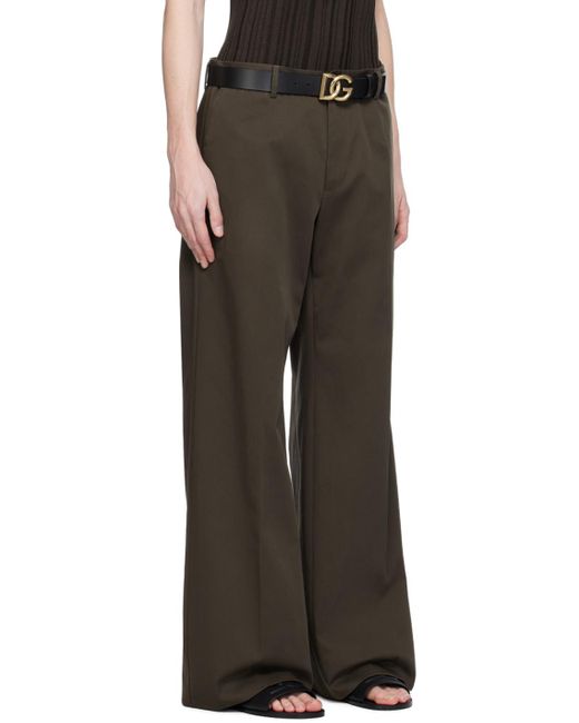 Pantalon ajusté brun Dolce & Gabbana pour homme en coloris Black