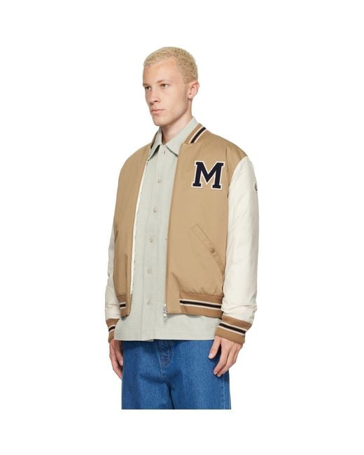 Moncler Natural Oreane Down Bomber Jacket for men