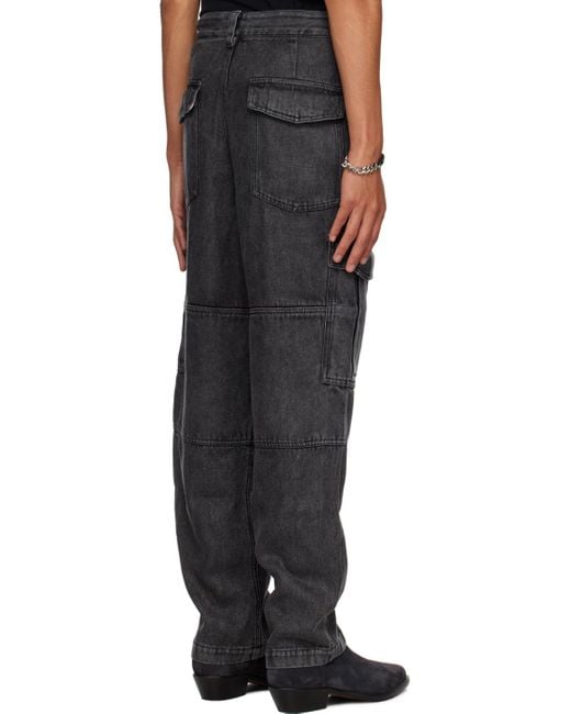 Isabel Marant Black Gray Terence Cargo Pants for men