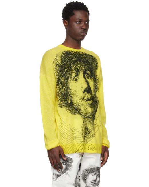J.W. Anderson Yellow Crewneck Sweater for men