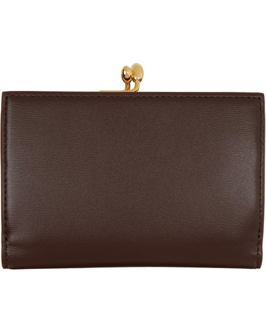 Jil Sander Brown Burgundy Goji Purse Small Wallet