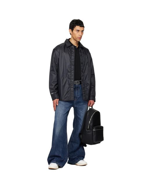 HUGO Black Embossed-Logo Backpack for men