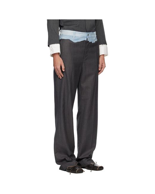 MM6 by Maison Margiela Black Tailored Denim Waistband Trousers
