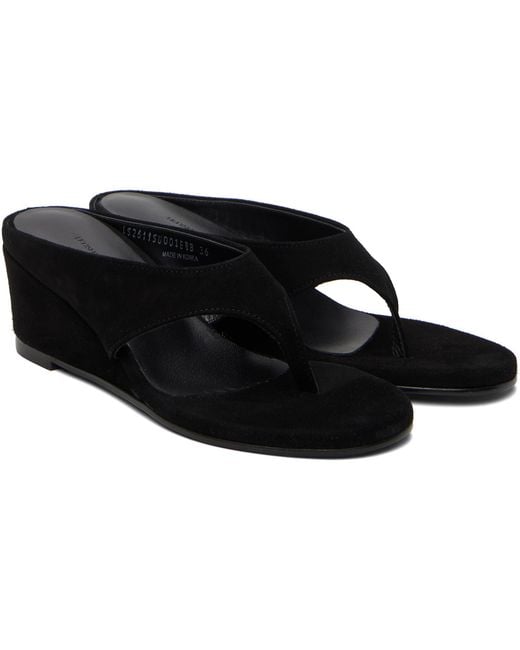 LE17SEPTEMBRE Black Suede Wedge Heeled Sandals