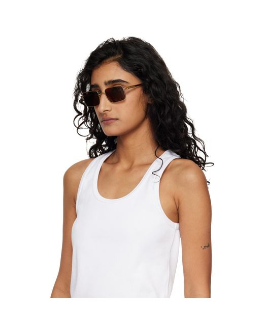 Bottega Veneta Black Classic Rectangular Sunglasses