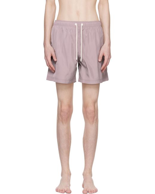 Palm Angels Pink Purple Embroidered Swim Shorts for men