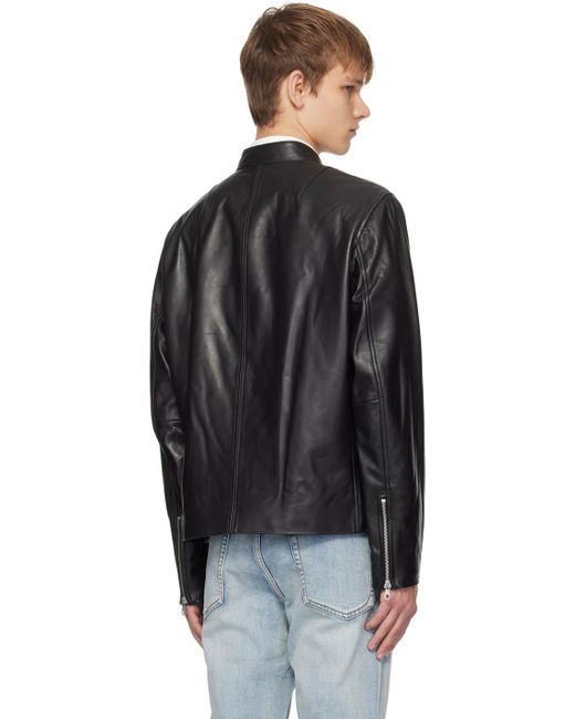 Rag & Bone Black Archive Café Racer Leather Jacket for men