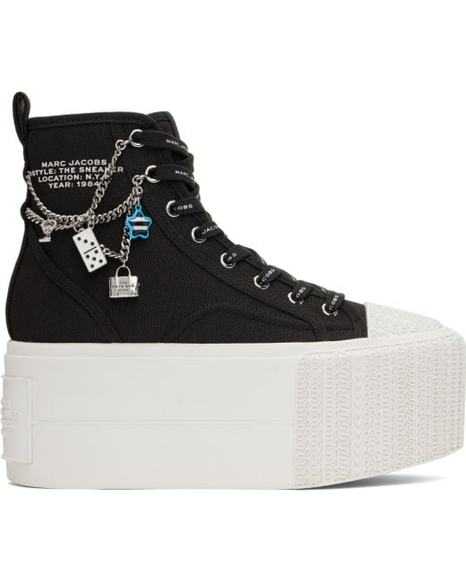 Marc Jacobs Black 'The Sticker Charm Platform High Top' Sneakers