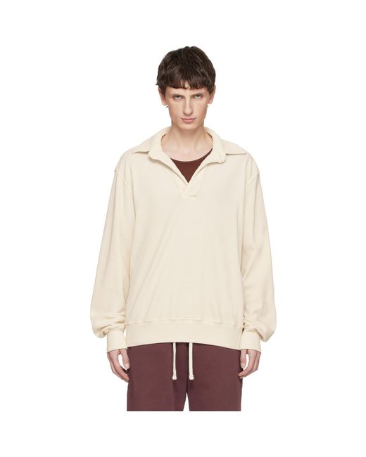 Les Tien Natural Off- Banded Polo for men