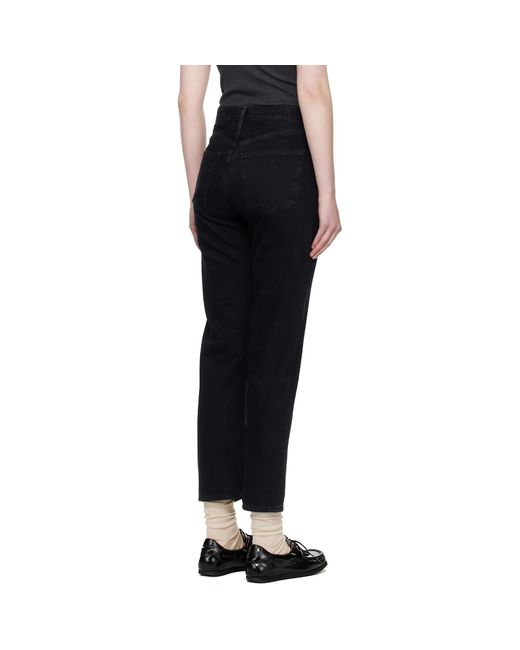 Agolde Black 90S Pinch Waist High Rise Straight Jeans