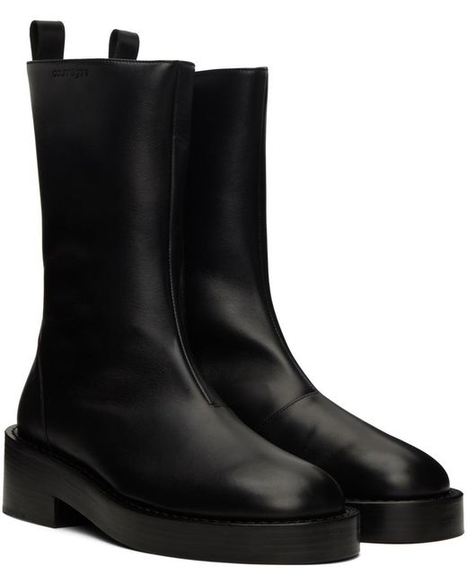 Courreges Black Embossed Boots