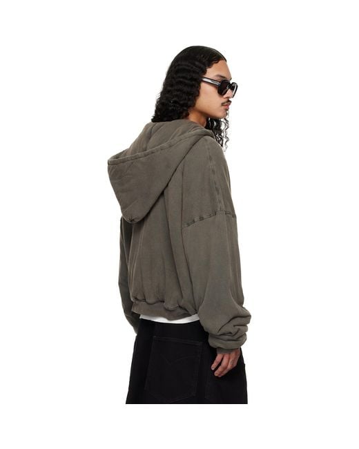 Lu'u Dan Gray Wadded Hoodie for men