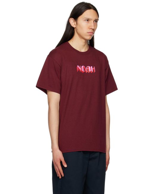 Noah NYC Red Burgundy Stack T-shirt for men